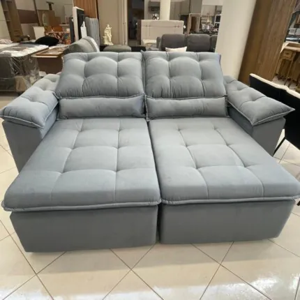 Sofa 2,20m Milão Top 12 - Veludo Soft Cinza (3739) - Imagem 8