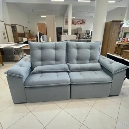 Sofa 2,20m Milão Top 12 - Veludo Soft Cinza (3739) - Imagem 7