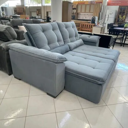 Sofa 2,20m Milão Top 12 - Veludo Soft Cinza (3739) - Imagem 5