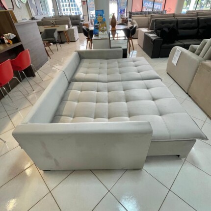 Sofa 2,40m Cama Napoli em Veludo (1284) - Imagem 6