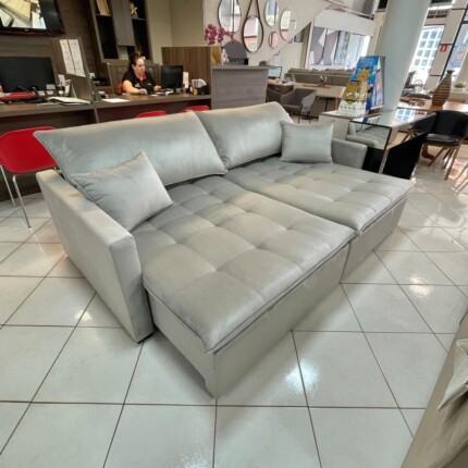 Sofa 2,40m Cama Napoli em Veludo (1284) - Imagem 4