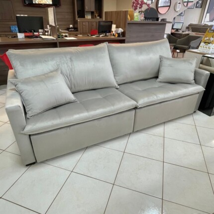 Sofa 2,40m Cama Napoli em Veludo (1284) - Imagem 5