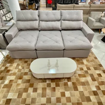 Sofa 2,90m Noruega Tecido Linho (1868) - Imagem 1