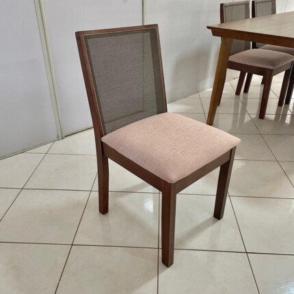Mesa com Vidro Preto 1,60m (3104) com 6 Cadeiras Havana em Madeira (3561) - Imagem 3