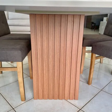 Mesa Canes Ripada 1,70m (1977) com 06 Cadeiras Allegra Cinza (4304) - Imagem 4