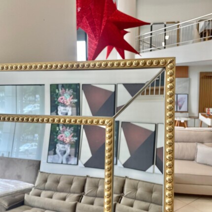 Espelho Chanfrado 2m x 1m com Detalhes em Dourado (4536) - Imagem 3