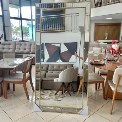 Espelho Chanfrado 2m x 1m com Detalhes em Dourado (4536) - Imagem 4