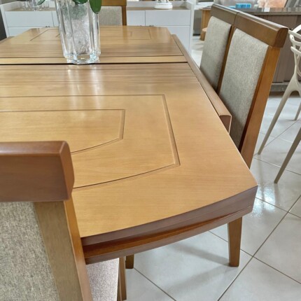Mesa Extensivel Lorena (5067) com 6 Cadeiras Karol Linho (2585) - Imagem 4