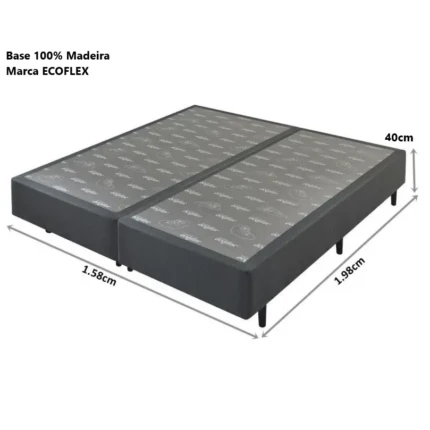 Base de Box tamanho QUEEN em tecido Cinza (6431)