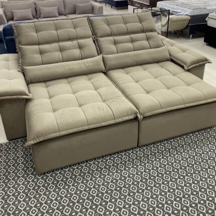 Sofa 2,60m Prediletto Extra Conforto Tecido Bege (3313)