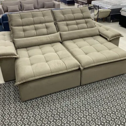 Sofa 2,60m Prediletto Extra Conforto Tecido Bege (3313) - Imagem 1