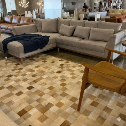 Sofa 3,13m Strauss com Chaisse Enele em Tecido Impermeavel (2167)