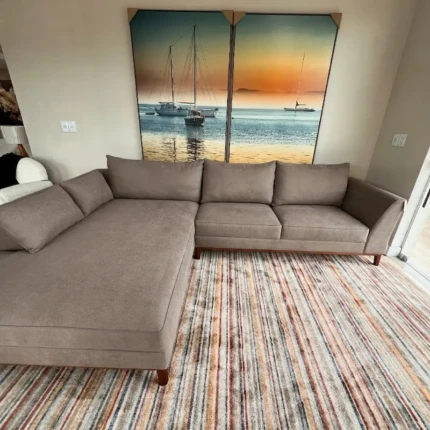 Sofa 3,13m Strauss com Chaisse Enele em Tecido Impermeavel (2167) - Imagem 3