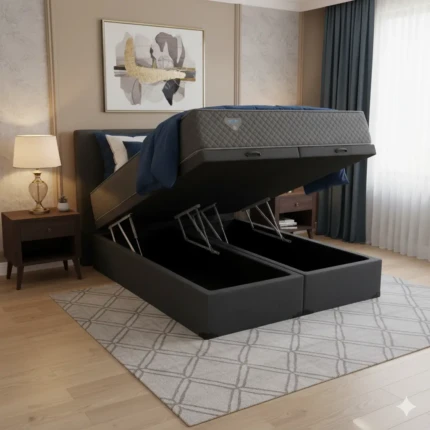 Cj. Box QUEEN 1,58m com BAÚ e Colchão Molas Ensacadas Ecoflex (3119-4985) - Imagem 1