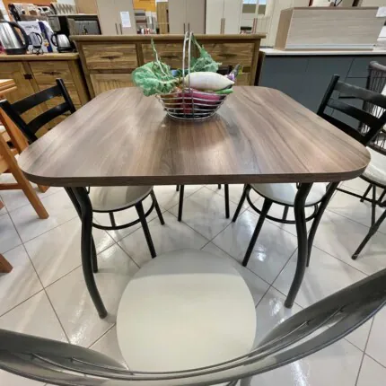 Mesa Quadrada 90cm (3916) com 4 Cadeiras assento bege (2238) - Imagem 6