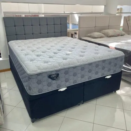 Cj. Box QUEEN 1,58m com BAÚ e Colchão com Aroma terapia Fresh - Ecoflex (3119-4058) - Imagem 1