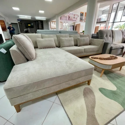 Sofa 3,13m Strauss com Chaisse Enele em Tecido Impermeavel (2167) - Imagem 5
