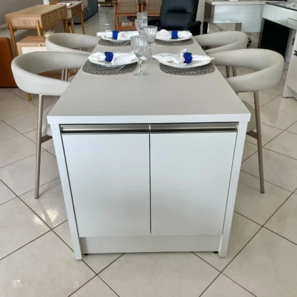 Bancada 1,80m com 2 portas com 04 Cadeiras Chamonix Nude (5077-766) - Imagem 2