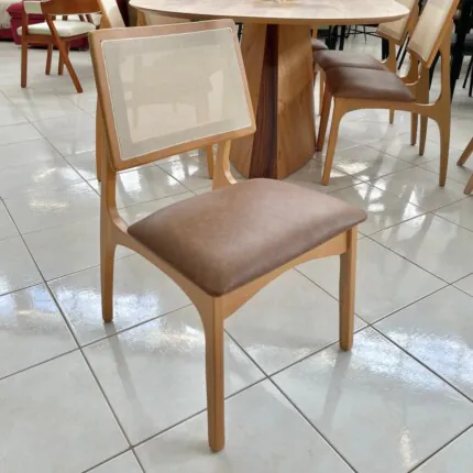Mesa Sofia 1,80m (1452) com 6 Cadeiras Romana em Tela e Couro Eco (5051) - Imagem 3