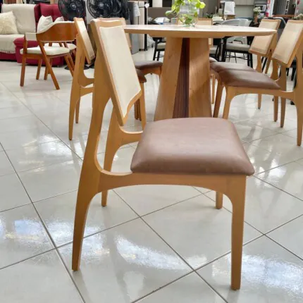 Mesa Organica 1,80m (4215) com 6 Cadeiras Romana em Tela (5051) - Imagem 6