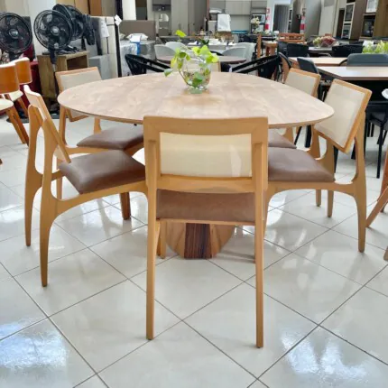 Mesa Organica 1,80m (4215) com 6 Cadeiras Romana em Tela (5051) - Imagem 5