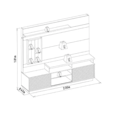 Home 2m Eldorado com Led (5559) - Imagem 3