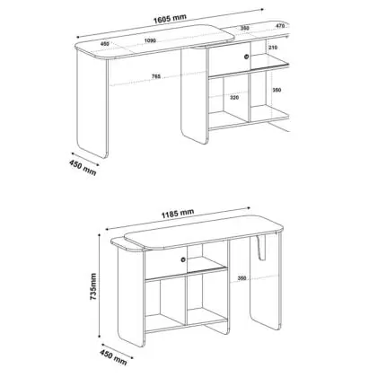 Mesa Flex Canto ou Reta Nomad Office (4625) - Imagem 3