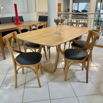 Mesa Sofia 1,80m (1452) com 06 Cadeiras Leon X Impermeável (1200) - Imagem 3