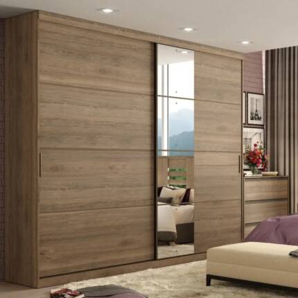 Roupeiro 2,60m 2 Portas Deslizantes Glamour (3405) - Imagem 4