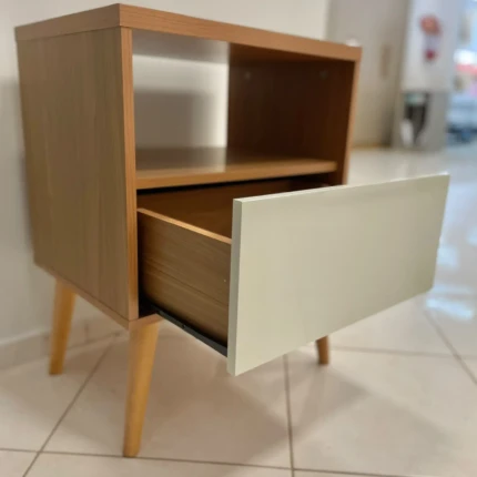 Mesa de Cabeceira MDF 01 Gaveta Freijo com Off (4910) - Imagem 2