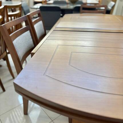 Mesa Extensivel Lorena (5067) com 6 Cadeiras Caribe em Linho (1436) - Imagem 4