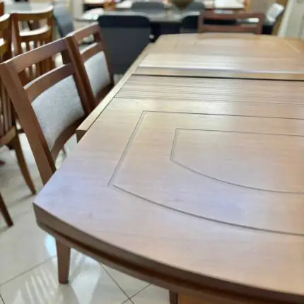 Mesa Extensivel Lorena (5067) com 6 Cadeiras Caribe em Linho (1436) - Imagem 4