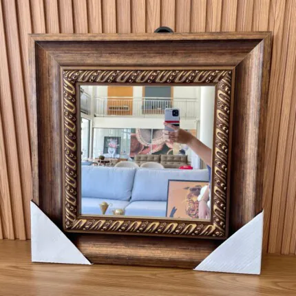 Espelho Quadrado 60 x 60cm Moldura Marrom (6220) - Imagem 5