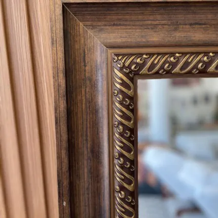 Espelho Quadrado 60 x 60cm Moldura Marrom (6220) - Imagem 4