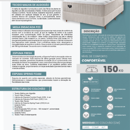 Cj. Box QUEEN 1,58m Geo Espuma Springer - Ecoflex (4945) - Imagem 5