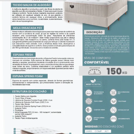 Cj. Box QUEEN 1,58m Geo Espuma Springer - Ecoflex (4945) - Imagem 1