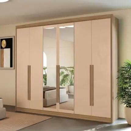 Roupeiro 2,69m 6 Portas N566 Com Espelhos (5704) - Imagem 3