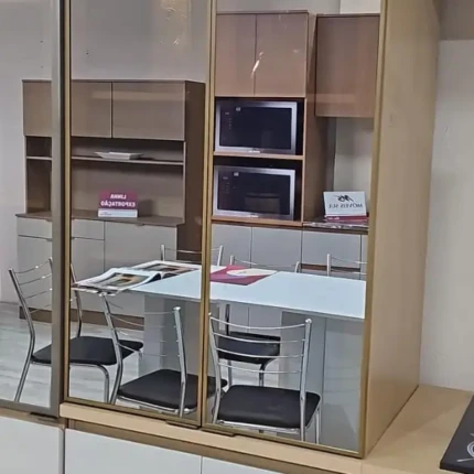 Cozinha 3,35m 100% MDF Florença com Cristaleira e LED (5020) - Imagem 4