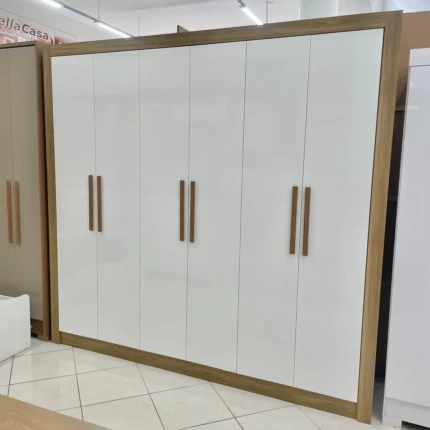 Roupeiro 2,32m 6 Portas PM569 Branco (5701)