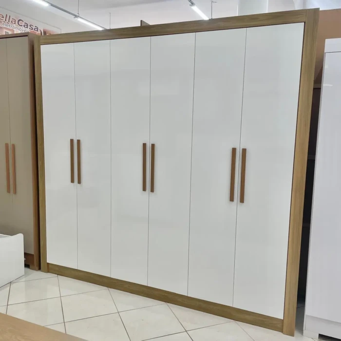 2,32m - Kappesberg - Roupeiro M569 Nogal-BRANCO (CD 5701) foto (1)