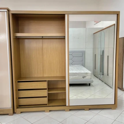 Roupeiro 2,42m 2 Portas deslizantes Dhara com Espelho (5527) - Imagem 3