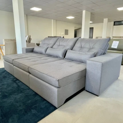 Sofa 2,84m Miami em Linho Cinza - Di Qualita (4695)