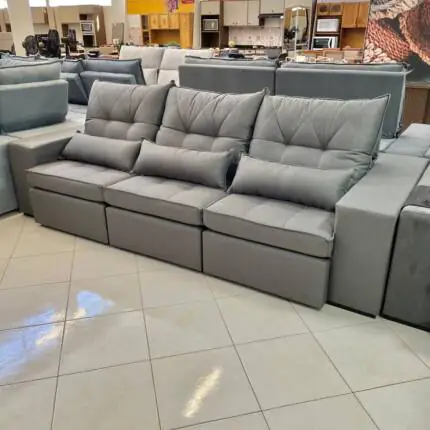 Sofá 2,84m Miami em Linho Cinza - Di Qualita (4695) - Imagem 2