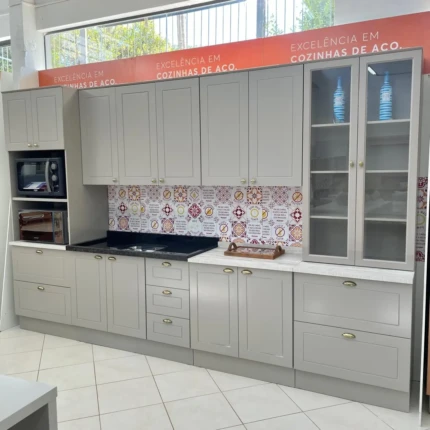 Cozinha 3,44m Americana 100% MDF Cinza (5650) - Imagem 13