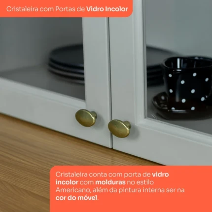 Cozinha 3,44m Americana 100% MDF Cinza (5650) - Imagem 3