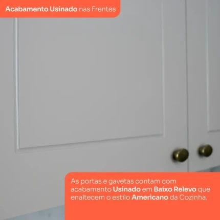 Cozinha 3,44m Americana 100% MDF Cinza (5650) - Imagem 5