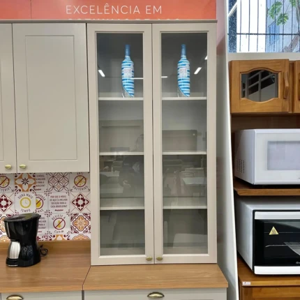 Cozinha com Bancada 3,44m Americana 100% MDF Cinza (5650-4358) - Imagem 13