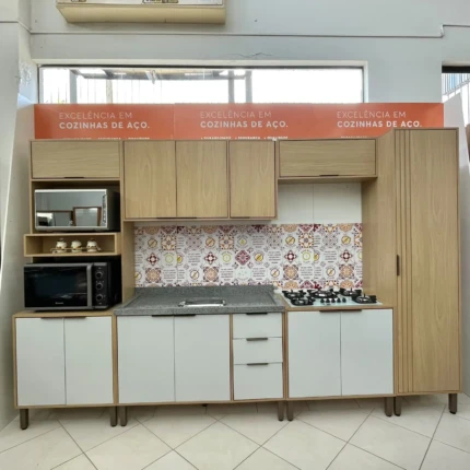 Cozinha 3,20m Gloria Carvalho com Off White (5889)