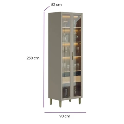 Cristaleira Allure 70cm com Led em MDF (5936) - Image 3