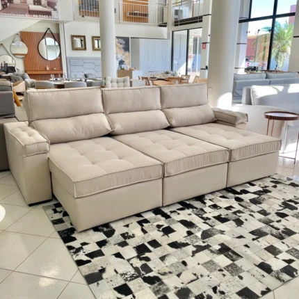 Sofa 2,84m Serenade Linho com Braço Almofadado (1824)
